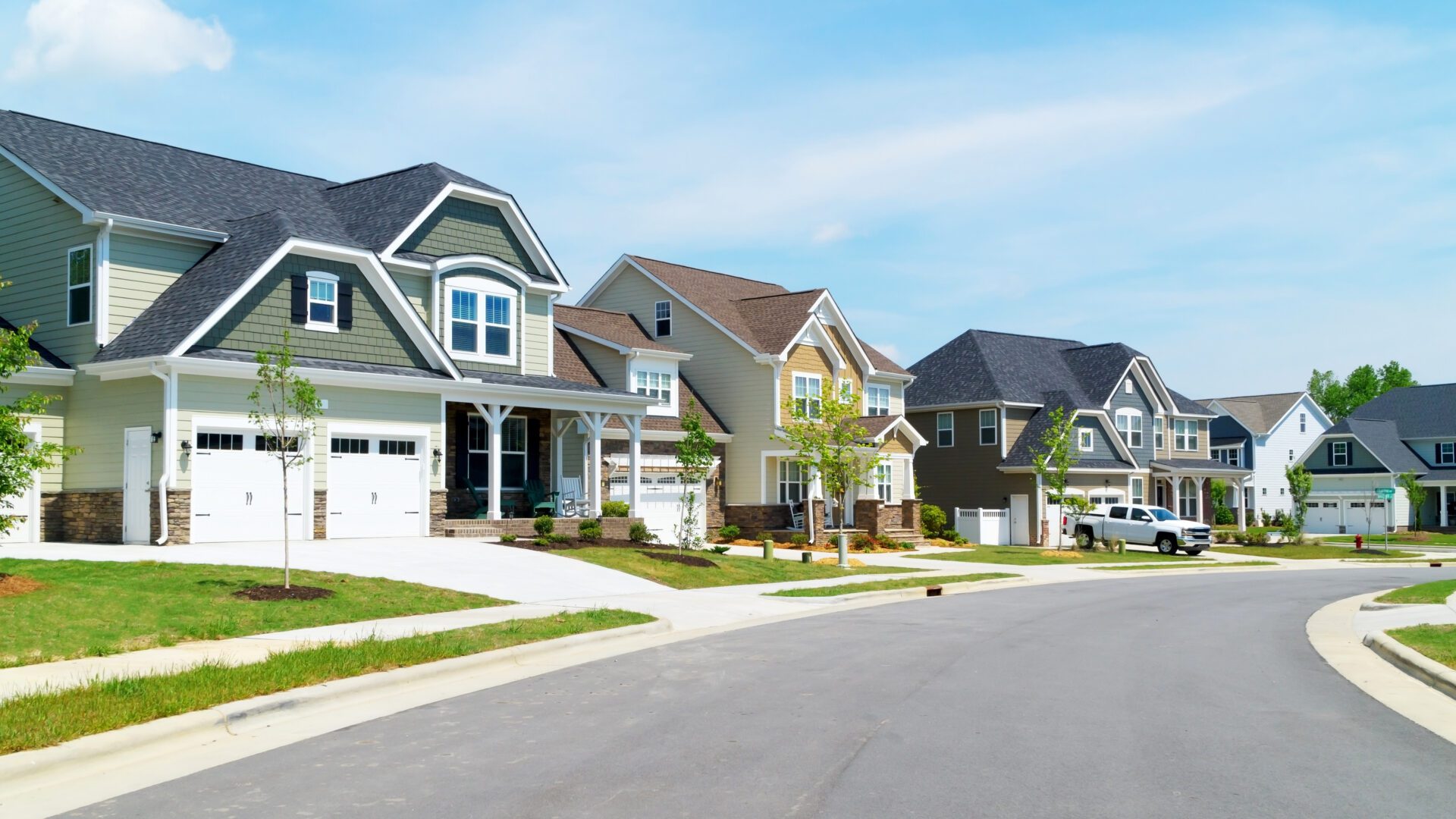 Street of suburban homes