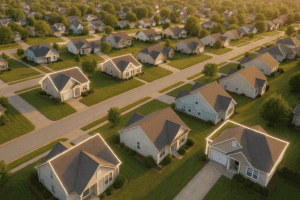 Neighborhood with highlighted houses to represent SDIRA investment opportunities
