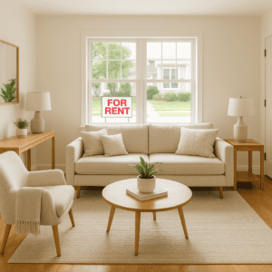 cozy living room of a columbus rental investment property