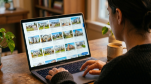Rental applicant browsing rental listings